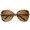 Brown-Tortoise-Gold / Amber, variant on sunglassLA - Glam Bow-Tie Metal Temple Gradient Tinted Lens Oversize Sunglasses - 65mm