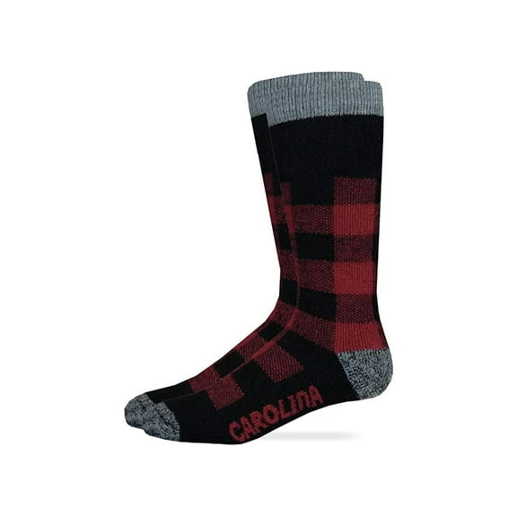 Carolina Ultimate Buffalo Plaid Full Cushion Merino Wool Blend Socks, Red, (L) Shoe Size 9-13, 1 Pair