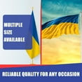 thumbnail image 6 of Super Tough Ukraine Flag 3ft x 5ft Sewn Oxford Polyester Similar To US Nylon | Perfect Size To Display Largely with Flagpole in Both Indoors & Outdoors | Finished with A Sturdy Header & Brass Grommet, 6 of 7