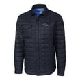 thumbnail image 2 of Men's Cutter & Buck  Navy UTSA Roadrunners  Rainier PrimaLoft Eco Insulated Quilted Button-Up Shacket, 2 of 3