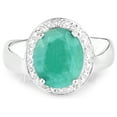 thumbnail image 3 of HauteFacets QR903EWD-SSR-11.5 4.72 Carat Genuine Emerald & White Diamond 0.925 Sterling Silver Ring, 3 of 3