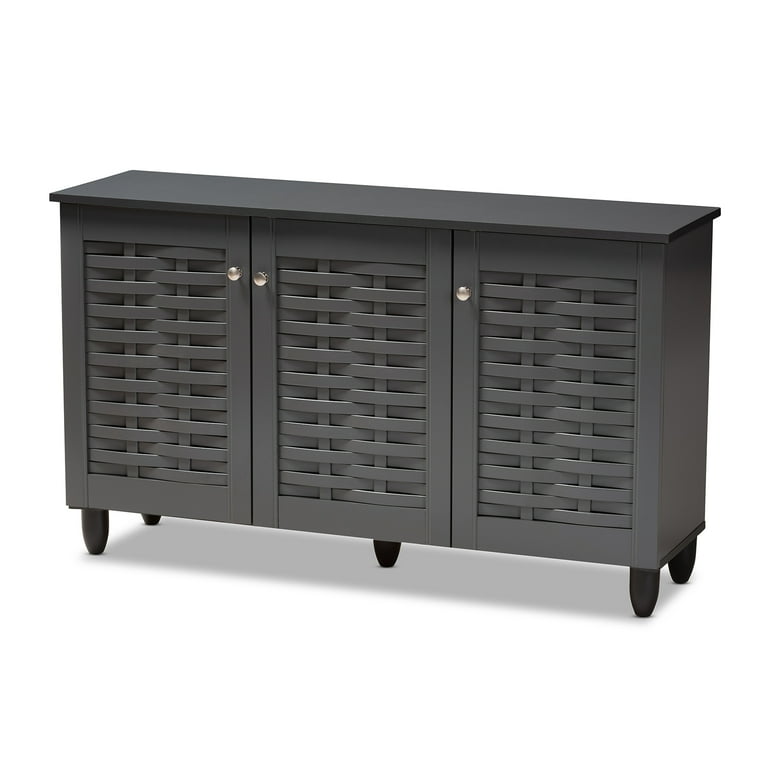 Baxton Studio Winda 3-Door Wooden Entryway Shoe Storage Baxton Studio Winda 3-Door Wooden Entryway Shoe Storage
