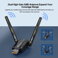 thumbnail image 3 of Usb Wifi 6 Bluetooth 5.4, Compatible Con Windows 11/10 Lab.G, Negro, 3 of 5