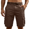 thumbnail image 2 of Cargo Shorts Men Casual Summer Elastic Waist Stretch Work Shorts Relaxed Fit Hiking Short Multi Pockets, 2 of 5