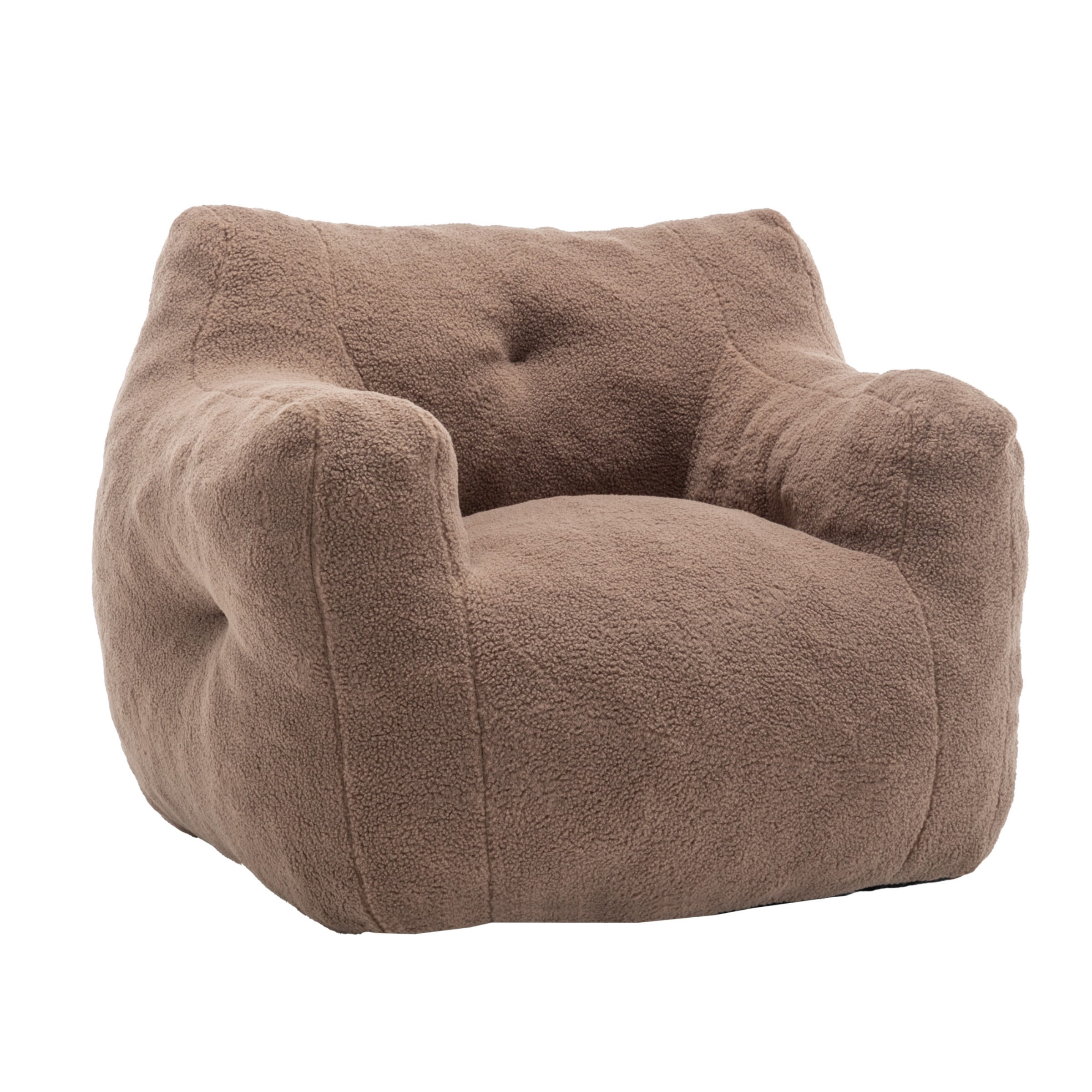 Bean Bag Chair for Adults, Memory Foam Bean Bag Sofa with Armrests, Lazy Floor Chair for Living Room Bedroom Reading, Coffee