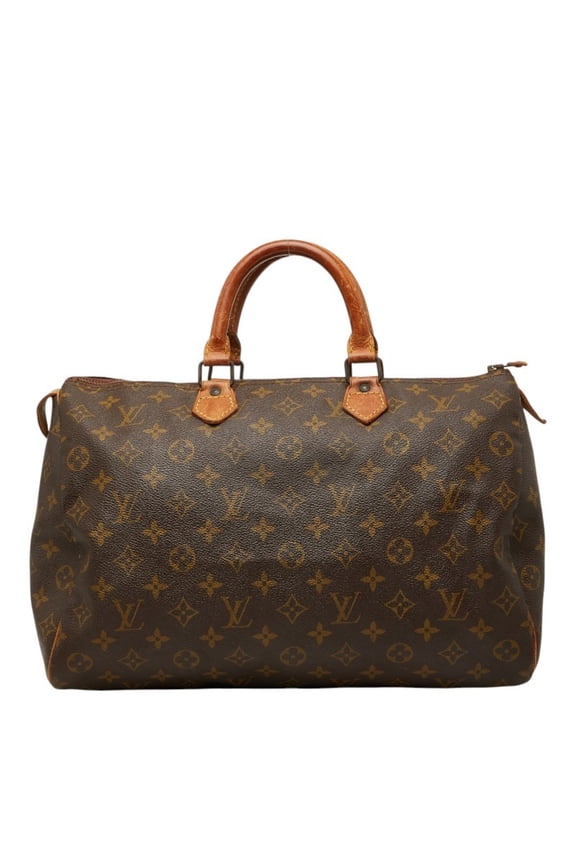 Pre-Owned Louis Vuitton Monogram Speedy 35 Boston Bag Handbag M41107 Brown Leather Women's...