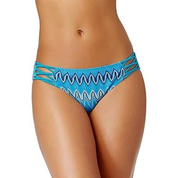Hula Honey PARISIAN BLUE Festival Dream Chevron Crochet Bikini Bottom, US Small