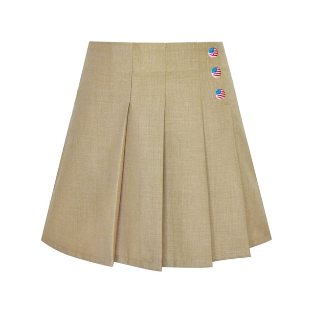Girls Skirt Beige Pleated Back School Uniform 13-14 Years