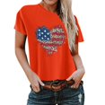 thumbnail image 2 of Birdeem T-Shirt pour Femmes d'Été Décontracté Ample Imprimé Fête de l'Indépendance à Col Rond à Manches Courtes, 2 of 5