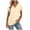 *Beige, variant on ClodeEU Women's Round Neck Short Sleeve Button Blouses,Casual Loose Fit Shirts ,Women's Plus L