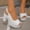 White, variant on Women's Chunky High Heels Sandals Solid Fish Mouth Dress Shoes with Arch Support Clogs Mules Outdoor Wedges Shoes White