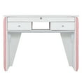 thumbnail image 5 of BarberPub Pink Glass-Top Manicure Table Nail Desk with Drawers, Modern Beauty Salon Nail Station, 5 of 9