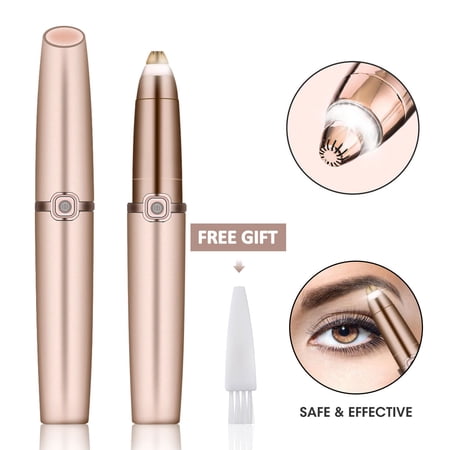 CHARMINER Eyebrow Trimmer for Women Eyebrow Hair Electric Eyebrow Trimmer Epilator for Women Perfect Touch Razor Facial Hair Removel Rose Gold (Batteries not Included)