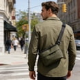 thumbnail image 5 of Men's Lightweight Waterproof Nylon Crossbody Chest Bag with Reversible Shoulder Strap, Multifunctional Outdoor Sports Sling Backpack with Headphone Port, Spacious Durable Bag for Travel Daily Use, 5 of 5