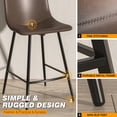 thumbnail image 7 of 24" Faux Leather Bar Stools with Backs, Brown, Set of 2, 7 of 7