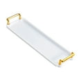 thumbnail image 3 of TISHITA Serving Tray with Handle Storage Organizer Coffee Table Tea Tray Vanity Tray white small, 3 of 8