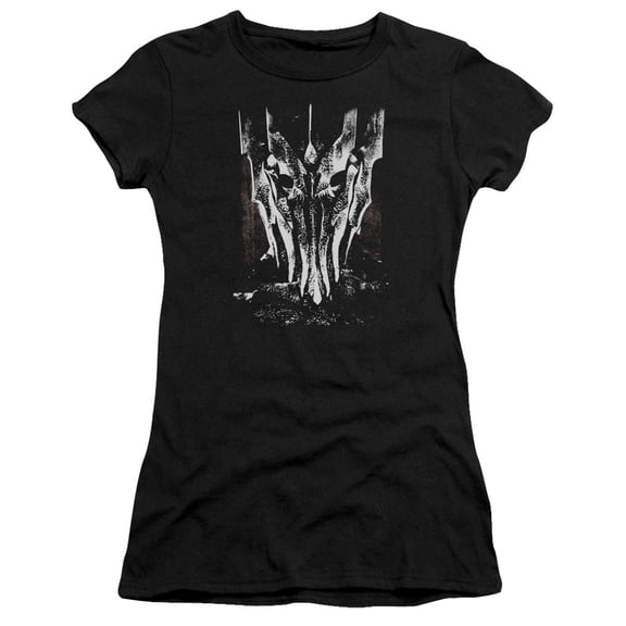 Lord of the Rings Big Sauron Head S/S Junior Women's T-Shirt Sheer Black