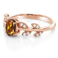 thumbnail image 5 of Gem Stone King 0.91 Ct Oval Orange Red Madeira Citrine 18K Rose Gold Plated Silver Greek Olive Vine Branch Engagement Ring, 5 of 7