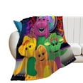 thumbnail image 2 of Barney And Friends Throw Blanket Cozy Warm Flannel Blanket for Living Room Bedroom Bed Sofa Camping Travel, All Seasons Fleece Blankets Gifts for Kids Girls Boys Adults 40"x30", 2 of 8