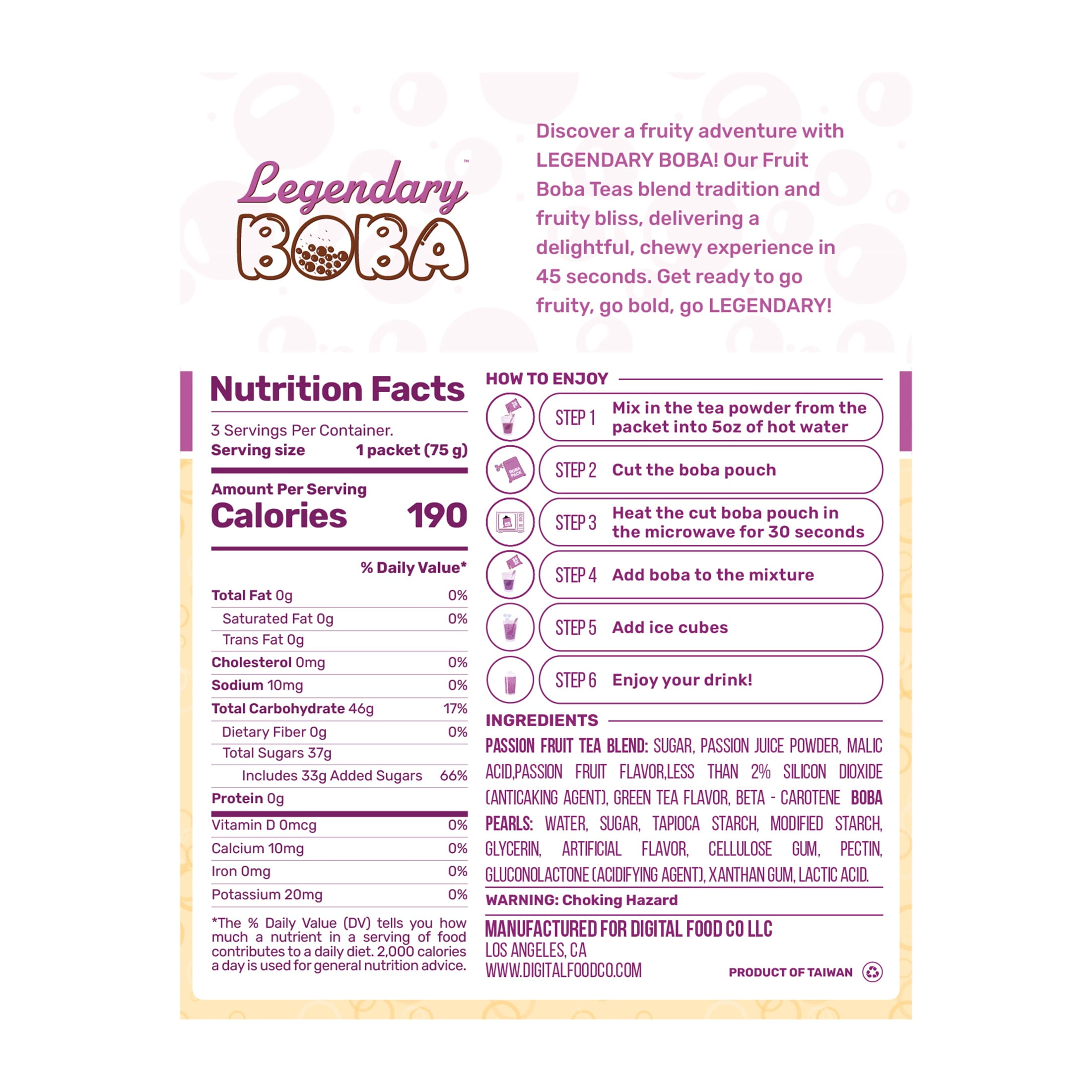 Passion Fruit Boba