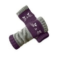 thumbnail image 2 of Women’s Knitted Fingerless Gloves with Cute Cat Embroidery – Soft Warm Winter Knit Mittens for Typing, Walking, Casual Wear – One Size Fits Most, 2 of 5