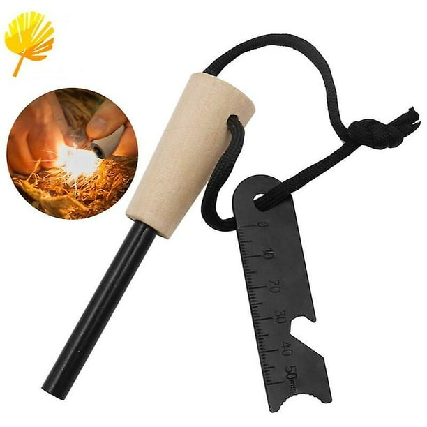Encendedor de supervivencia tipo pedernal, iniciador de fuego, simple y eficaz, rascador multiherramienta, armas de fuego para acampar al aire libre, herramientas de supervivencia en la naturaleza