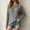 Gray cable knit off shoulder sweater women a1, variant on Women's Casual Cold Shoulder Knit Sweater Round Neck Long Sleeve Solid Color Beaded Blouse Elegant Fashion Fall Winter Outfit, Black 2XL