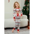 thumbnail image 7 of WIBACKER Kids Christmas Reindeer Pajamas Long Sleeve Holiday Pjs Set Toddler Boys Girls Xmas Snowflake Jammies 2-14 Years, 7 of 7