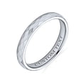 thumbnail image 4 of Couples Multi Faceted Prism Cut Titanium Wedding Band Rings for Men for Women Silver Tone Comfort Fit 3MM, 4 of 4