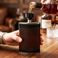 thumbnail image 6 of 8oz Stainless Steel Primo 18/8 #304 Brown/Black PU Leather Premium/Heavy Duty Hip Flask Gift Set, 6 of 9