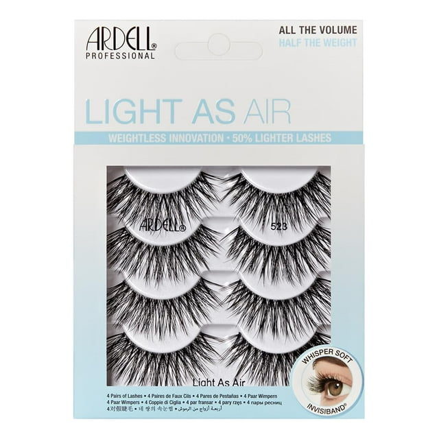 Pestañas postizas Ardell Light As Air 523, 4 pares en un paquete