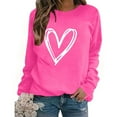 thumbnail image 6 of Avrnliq Womens Hot Pink Valentine's Day Sweatshirt Hoodie, Cozy Fleece with Hearts, Romantic Cute Gift for Her,Size S, 6 of 8