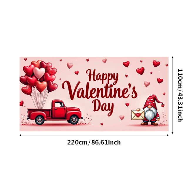 Happy Valentines Day Heart Themed Backdrop Decorations Photography Props Party Supplies Valentines Day Banner Romantic Valentines Day Decor Background
