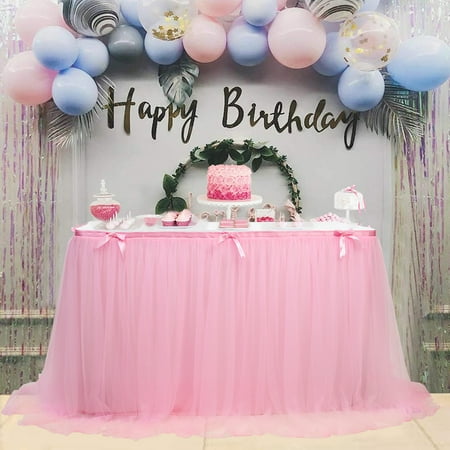 

Hxroolrp Home Decor Table Cloth Table Skirt Wedding Birthday Party Dessert Table Decoration Tulle Table Skirt