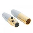 thumbnail image 4 of Cabezal de cable de audio soldable para entusiastas del bricolaje Conector de soldadura mini XLR de triple núcleo dorado, 4 of 8