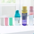 thumbnail image 2 of AUQ 6Pcs Silicone Bottle Protector Made from Food-Grade Silicone for Durability and Flexibility Liquid Spill-Proof Silicone Sleeve Blue and Yellow, 2 of 2