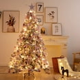thumbnail image 5 of 7.9FT Pre-Lit Christmas Tree, JOGZMZ Artificial Holiday Christmas Pine Tree 1,200 Branch Tips, with Bows, Christmas Balls, Hanging Ornaments, LED String Light, Easy Assembly, Metal Base, 5 of 8