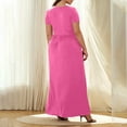 thumbnail image 5 of Meichang Plus Size Dresses for Women V Neck Short Sleeve Long Maxi Dress Summer Casual A-Line Evening Party Dress with Pockets, 5 of 10