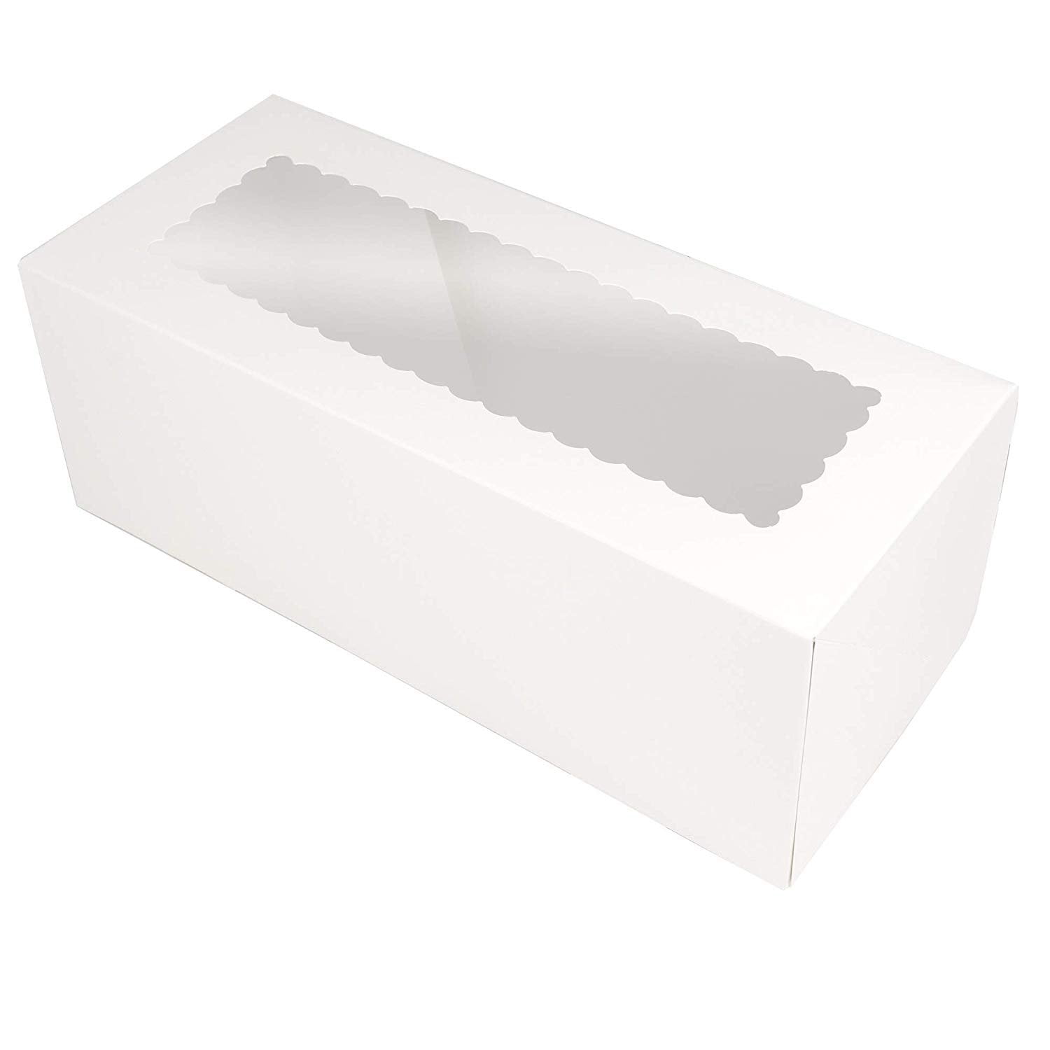 White Large Rectangle 6pk Mini Cakesicle Box With Insert And Clear Lid -  290mm x 125mm x 30mm - Pack of 10
