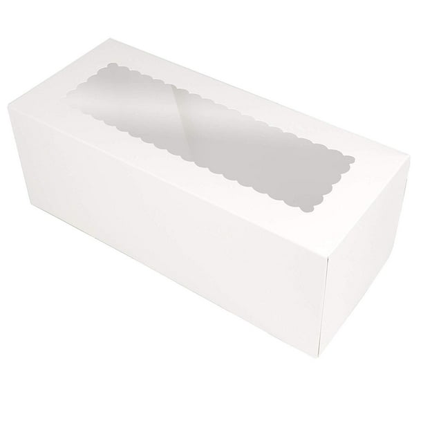 O'Creme White Rectangular Cake Box 14 Inch x 6 Inch x 5 Inch High with ...