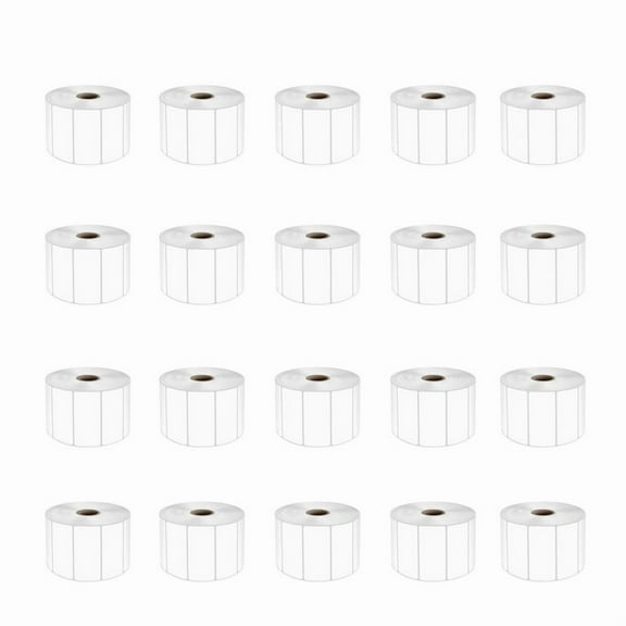 SJPACK 20 Rolls 1" x 2 5/8" Direct Thermal FBA SKU Blank Labels Barcode DIY Logo Sticker for Rollo & Zebra Printer (2000/roll)