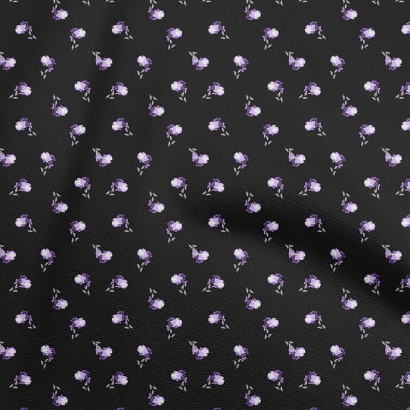 oneOone Polyester Spandex Black Fabric Floral Sewing Fabric By The Yard Printed Diy Clothing Sewing Supplies 56 Inch Wide
