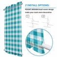 thumbnail image 3 of Turquoise Checkered Door Curtains for Door Window, French Sidelight Front Back Door Curtains With Tieback, Farmhouse Buffalo Plaid Kitchen Rod Pocket Drapes Panel, 54"x40", 3 of 5