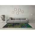 thumbnail image 3 of Ahgly Company Indoor Square Oriental Turquoise Blue Modern Area Rugs, 3' Square, 3 of 4