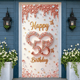 thumbnail image 6 of Pink Gold Happy 55th Birthday Banner Studded 55th Birthday Display Heart Shaped Sparkling Luxury Birthday Banner for 55th Birthday Party Luxury Celebration Women's Birthday, 6 of 9