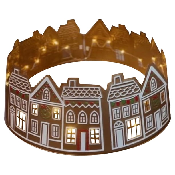 Yuarrent para árbol de Navidad con patrones de copos de nieve y luces LED. Se fabrica una para árbol de Navidad de PVC. Kits de decoración para fiestas 28 pulgadas