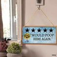 thumbnail image 2 of MUCHENGGIFT Five Stars Would Poop Here Again Bathroom Sign - Farmhouse Bathroom Wall Decor, Funny Poop Sign for Bathroom Decor Wall Art, 5.9x11.8inch, 2 of 5