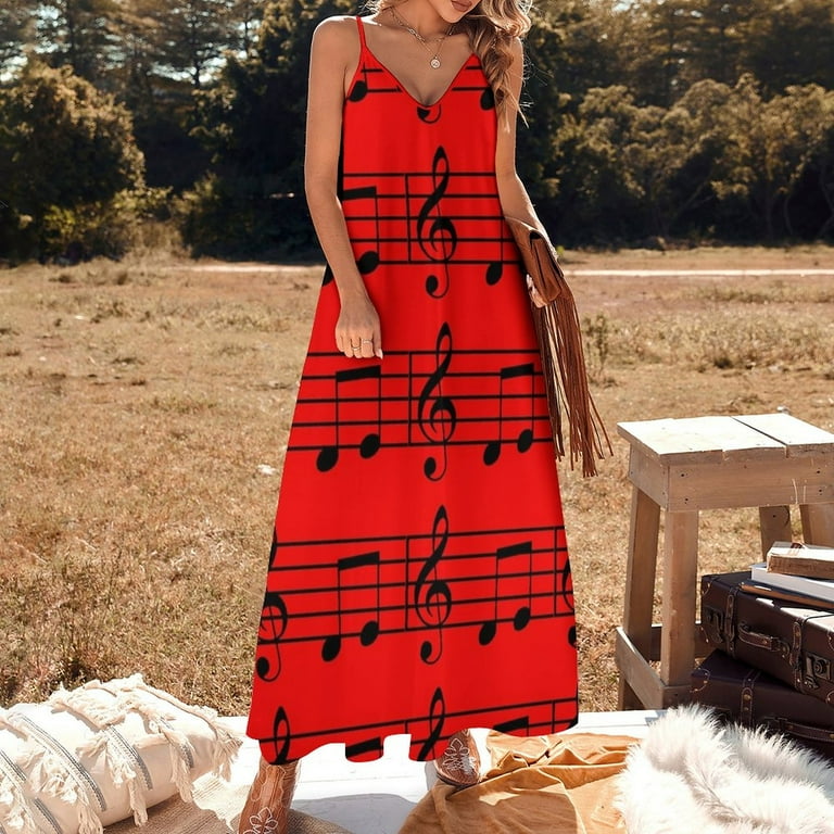 music notes Sleeveless Dress Dresses ladies dresses for women 2024 women party  dresses Dress for pregnant women - Walmart.com