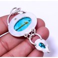 thumbnail image 2 of Turquoise - Tibetan & Blue Topaz Gemstone 925 Sterling Silver Pendant 2.34" A366, Beautiful Jewelry For Woman, New Year Sale, Valentin's Day Gift, 2 of 2