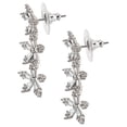 thumbnail image 5 of Believe by Brilliance Women's Fine Silver Plated Cubic Zirconia Flower Drop Earring, 5 of 5